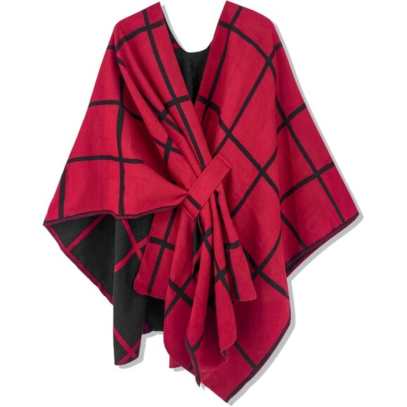 Accessories - Women's Shawl Wrap Poncho Ruana Cape Open Front Cardigan Shawls for Fall Winter